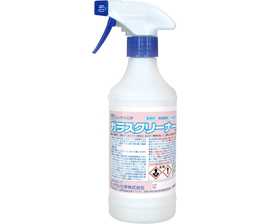 ミッケル化学 ガラスクリーナー500mL×6本  1箱(ご注文単位1箱)【直送品】