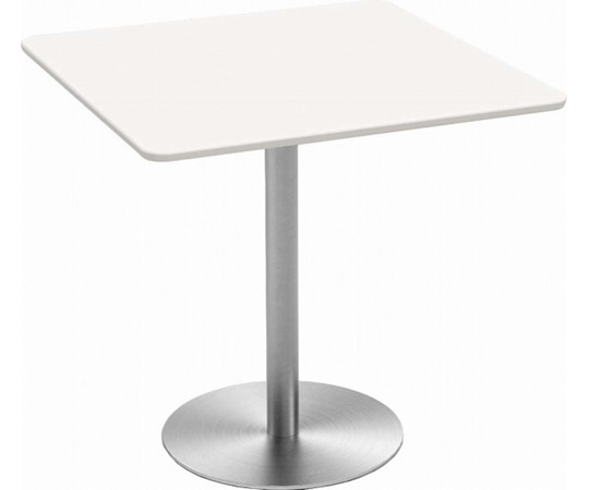 Y2K カフェテーブル 75cm 角 ステンレス丸脚 ホワイト  1個（ご注文単位1個）【直送品】