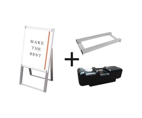 常磐精工 ポスター用スタンド看板マグネジ A2片面ホワイト ウエイトアーム・水タンクセット PSSKMN-A2KW-3SET 1個（ご注文単位1個）【直送品】