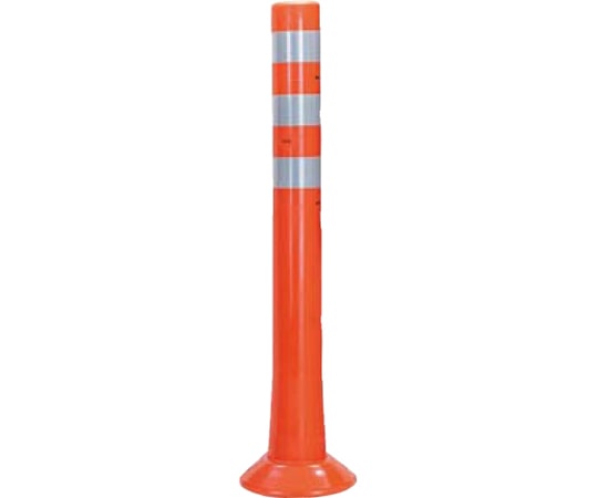 サンポール ガードコーン 接着式 Sタイプ φ80,台座径φ200×H800mm オレンジ RBS-80(R) 1台(ご注文単位1台)【直送品】