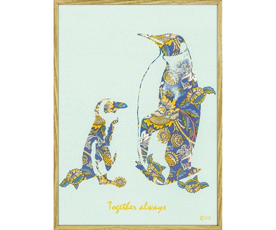 ユーパワー アニマルシルエット アート「ペンギン親子M」 YP-03547 1個(ご注文単位1個)【直送品】