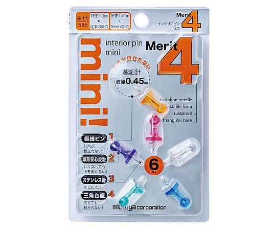 ミツヤ インテリアピンミニ アソート 6個×5箱入 DMM-6P-AS 1ケース（ご注文単位1ケース）【直送品】