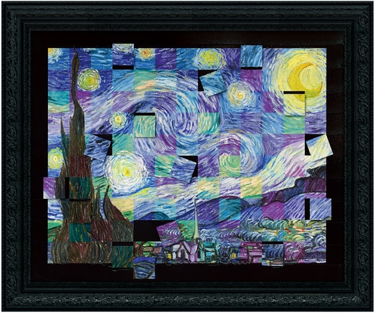 ユーパワー 名画モザイクアート ~アートフレーム~(ゴッホ｢星月夜(Lサイズ)｣) AM-16003 1個（ご注文単位1個）【直送品】