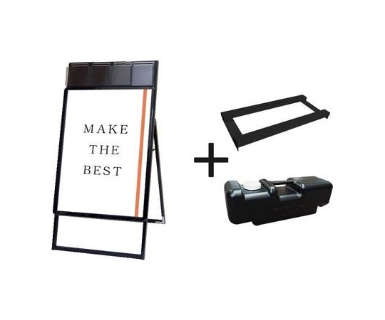 常磐精工 ポスターグリップスタンド看板パンフレットケース付(屋内用) B2片面ブラック ウエイトアーム・水タンクセット PGSKP-B2KB-3SET 1個（ご注文単位1個）【直送品】