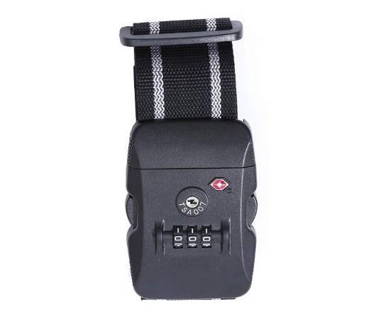 ロジック TSAスーツケースベルト 3ダイヤル ブラック×グレー LG-STCS-TSABLT-BKGY 1本(ご注文単位1本)【直送品】