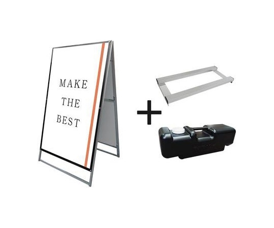常磐精工 ポスター用スタンド看板 A0両面ブラック ウエイトアーム・水タンクセット PSSK-A0RB-3SET 1個（ご注文単位1個）【直送品】