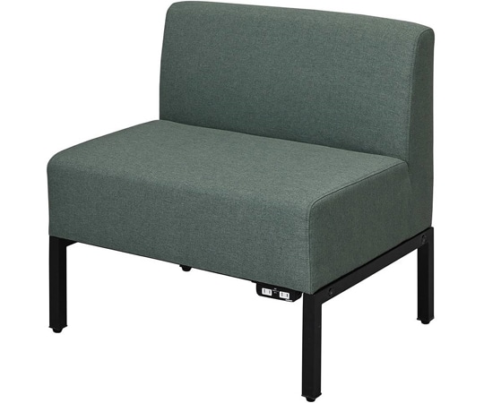 アール・エフ・ヤマカワ カッコ ファブリックソファ W720 グリーン コンセント付き RFFBS-72GN-NC 1台（ご注文単位1台）【直送品】