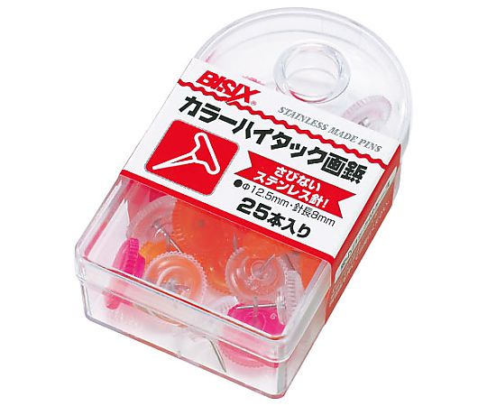 ミツヤ カラーハイタック画鋲 フルーツ 25本×5箱入 BX1-6-F 1ケース（ご注文単位1ケース）【直送品】
