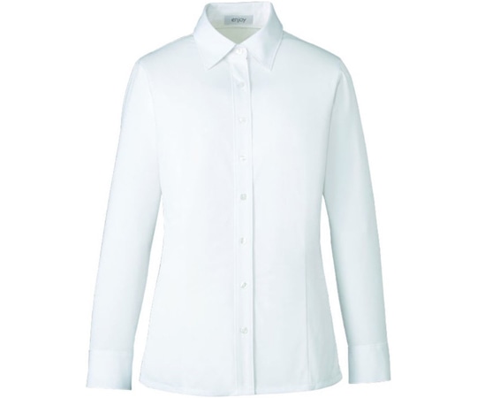 カーシーカシマ ENJOY 長袖シャツブラウス TRICOT KNIT KERSEY ホワイト 15号 EWB690 1枚（ご注文単位1枚）【直送品】