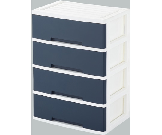 グリーンパル 二ューライフワイド収納BOX 4段 ネイビー  1個（ご注文単位1個）【直送品】