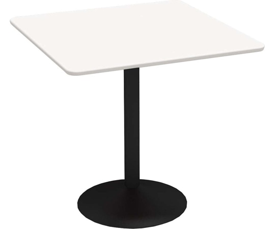 Y2K カフェテーブル 75cm 角 スチール丸脚ブラック ホワイト  1個（ご注文単位1個）【直送品】