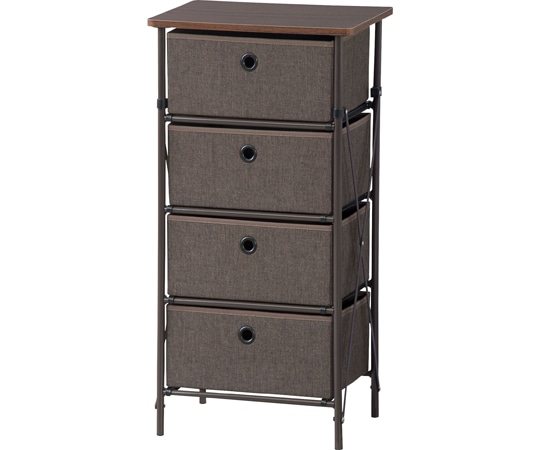 東谷 簡単組立チェスト4D ブラウン LFS-702BR 1個（ご注文単位1個）【直送品】