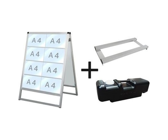 常磐精工 バリウスカードケーススタンド看板 A4横16両面 ウエイトアーム・水タンクセット VACCSK-A4Y16R-3SET 1個（ご注文単位1個）【直送品】