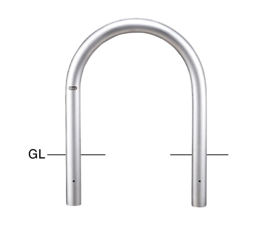 サンポール ステンレス アーチ型車止め 固定式 φ76.3(t3.0)×WP600×H650mm AC-8U 1台(ご注文単位1台)【直送品】