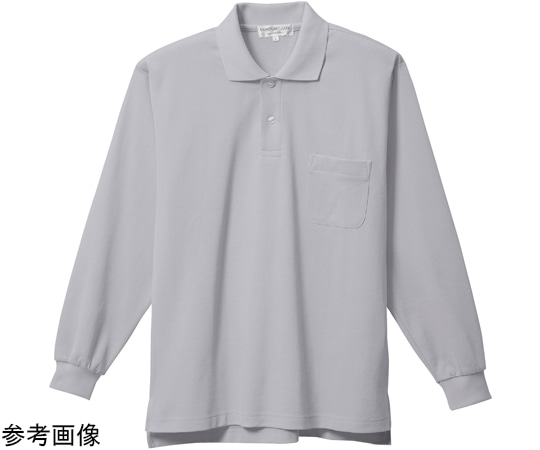 三愛 長袖ポロシャツ グレー 裏綿素材 M 8700 1着(ご注文単位1着)【直送品】