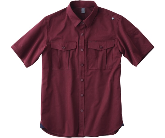 カーシーカシマ CAREAN 半袖シャツ MATT TWILL STRETCH ワイン L CSY166 1枚（ご注文単位1枚）【直送品】