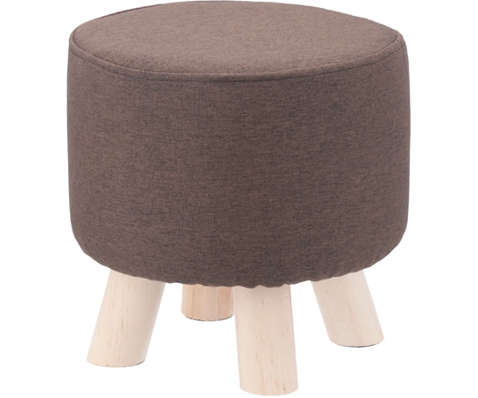 不二貿易 ミニファブリックスツール ラウンドブラウン 16441 1個(ご注文単位1個)【直送品】