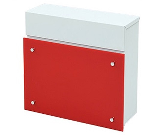山善(YAMAZEN) 郵便ポスト 壁付け レッド WP1702(WH/RD) 1台(ご注文単位1台)【直送品】