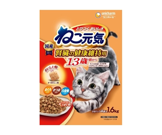 ユニ・チャーム ねこ元気 13歳頃から まぐろ・かつお・白身魚入り 1.6kg  1個（ご注文単位1個）【直送品】
