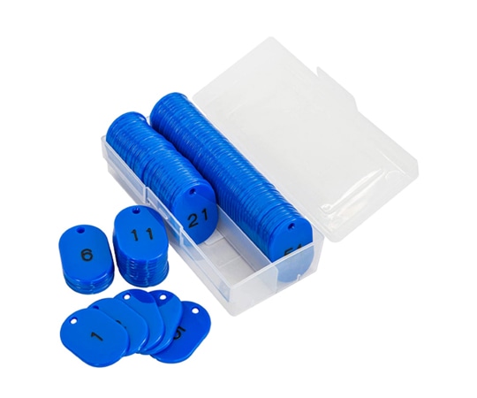 ササガワ 番号札 青 1~100 小 100枚入 32-8795 1箱(ご注文単位1箱)【直送品】
