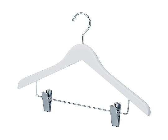 アズワン 木製コーディネートハンガー ホワイトボトム下型クリップ付 10本 61-810-53-1 1セット(ご注文単位1セット)【直送品】