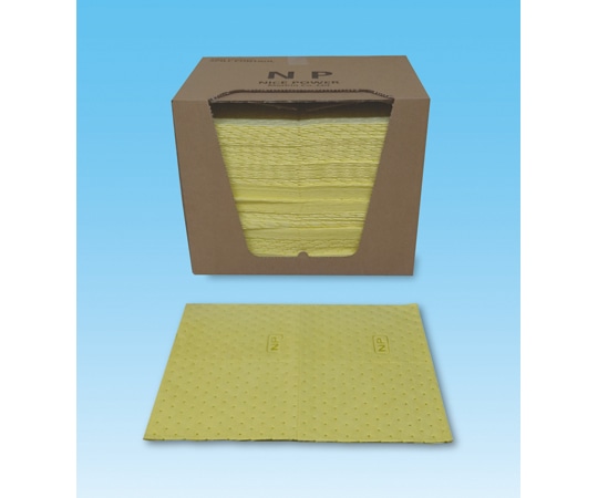 モリリン 漏えい防止マット NICE POWER (酸・アルカリ 薬品対応液体全般用・イエロー) 1箱(100枚入) MAT350C 1箱(ご注文単位1箱)【直送品】