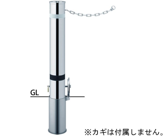 サンポール リフター ステンレス 車止め 鎖内蔵 スプリング付 φ114.3 交換用本体 LA-12SKCS 1本(ご注文単位1本)【直送品】