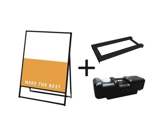 常磐精工 ブラックバリウススタンド看板 アルミ複合板 900×1200片面 ウエイトアーム・水タンクセット BVASKAP-900X1200K-3SET 1個（ご注文単位1個）【直送品】