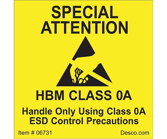 DESCO ラベル ｢SPECIAL ATTENTION｣ HBM CLASS 0A 500枚 06731 1巻 (ご注文単位1巻)【直送品】