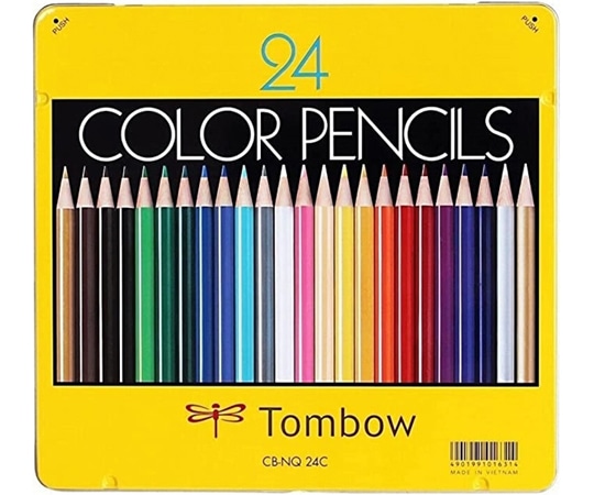 トンボ鉛筆 缶入色鉛筆 24色 NQ CB-NQ24C 1セット(ご注文単位1セット)【直送品】