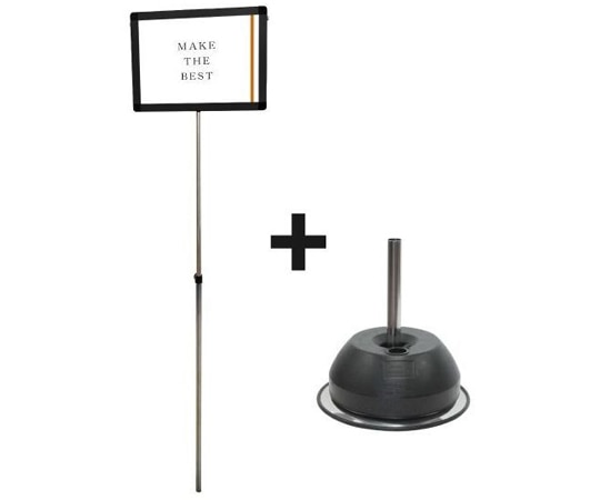 常磐精工 ブラックプラカードポールA A4横 ベースセット BPCPVA-A4Y-2SET 1個（ご注文単位1個）【直送品】