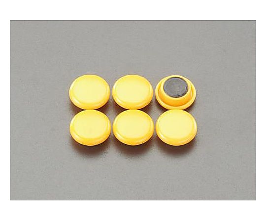 エスコ φ20mm マグネット(黄/6個) EA762FG-17 1PACK(ご注文単位1PACK)【直送品】