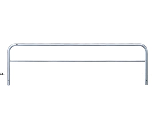 サンポール ステンレス アーチ型車止め(横桟付)固定式 φ60.5(t3.0)×W3000×H650mm AH-7U30-650 1台(ご注文単位1台)【直送品】