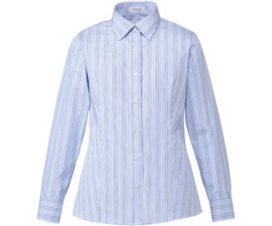 カーシーカシマ ENJOY 長袖シャツブラウス SMART STRIPE ブルー 17号 EWB598 1枚（ご注文単位1枚）【直送品】