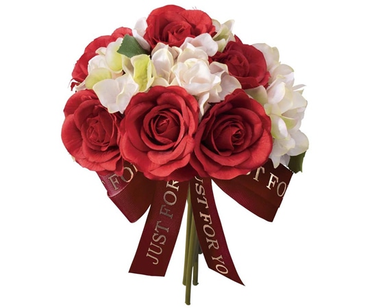 アズワン エレガントローズバンドル(造花) 幅20×長さ27cm レッド 33-47-3-2 1個(ご注文単位1個)【直送品】