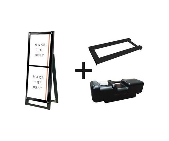 常磐精工 ブラックポスター用スタンド看板マグネジ A3縦縦片面ブラック ウエイトアーム・水タンクセット BPSSKMN-A3TTKB-3SET 1個（ご注文単位1個）【直送品】
