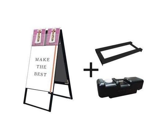 常磐精工 ブラックカタログケーススタンド看板 Dタイプ A1両面 ウエイトアーム・水タンクセット BKCSKD-A1R-3SET 1個（ご注文単位1個）【直送品】