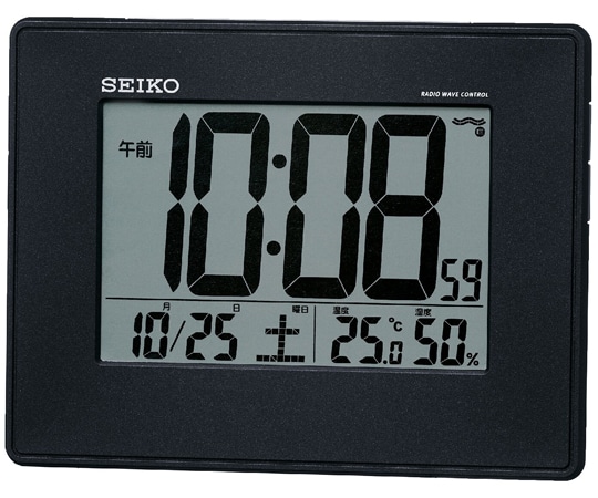 セイコー 掛置き兼用電波デジタル時計 127×165×26mm 黒 SQ770K 1個(ご注文単位1個)【直送品】