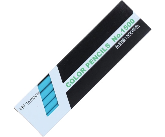 トンボ鉛筆 色鉛筆 1500 単色 みずいろ 水色 1ダース(12本入) 1500-13 1ダース(ご注文単位1ダース)【直送品】