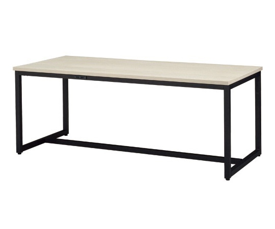 山善(YAMAZEN) ミーティングテーブル(コンセント付き) ホワイト木目 180×80cm UMTE-1800 1台(ご注文単位1台)【直送品】