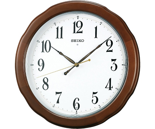 セイコー 電波掛時計 330×330×47mm 木材・茶 KX326B 1個(ご注文単位1個)【直送品】