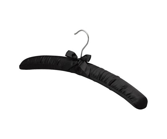 三和 サテンハンガー ブラック(フック銀)100本入 YG-03BLK 1ケース（ご注文単位1ケース）【直送品】