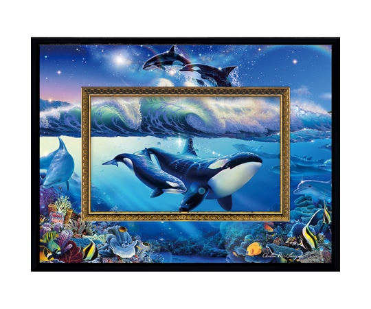 ユーパワー クリスチャン・リース・ラッセン ビッグアート｢ブルーワールド2(Sサイズ)｣ CL-05014 1個（ご注文単位1個）【直送品】