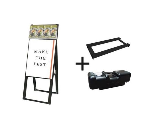 常磐精工 ブラックパンフレットケーススタンド看板 Dタイプ A2片面 ウエイトアーム・水タンクセット BPCSKD-A2K-3SET 1個(ご注文単位1個)【直送品】