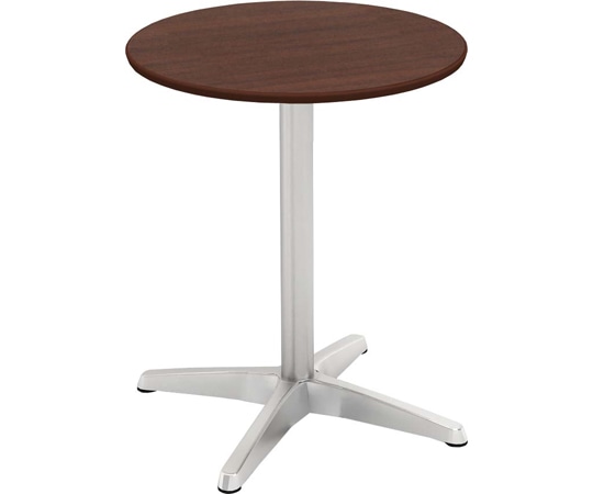 Y2K カフェテーブル 60cm 丸 アルミX脚 ダークブラウン  1個（ご注文単位1個）【直送品】