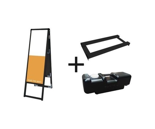 常磐精工 ブラックバリウススタンド看板 アルミ複合板 300×900両面 ウエイトアーム・水タンクセット BVASKAP-300X900R-3SET 1個（ご注文単位1個）【直送品】