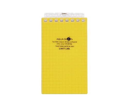 LIHITLAB AQUA DROPs ツイストリング・ノート(メモサイズ) 5黄 N-1661 N1661-5 1冊(ご注文単位1冊)【直送品】