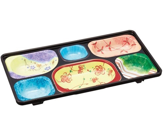 Daiwa 旬彩副食容器(6ツ仕切)本体(クロ)蓋(ブーケ)セット SFI-2060D 1個(ご注文単位1個)【直送品】