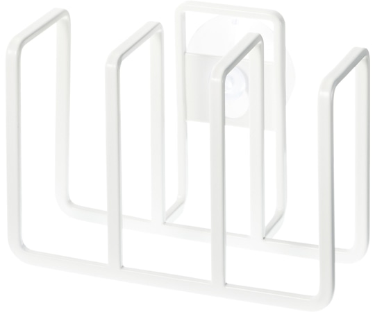 山崎実業 吸盤スポンジホルダー3連 プレート ホワイト 2495 1個（ご注文単位1個）【直送品】