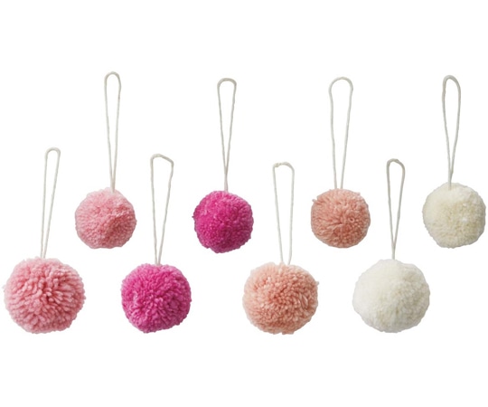 アズワン ポンポンオーナメントセット ピンク 16個 33-4-3-1 1個(ご注文単位1個)【直送品】
